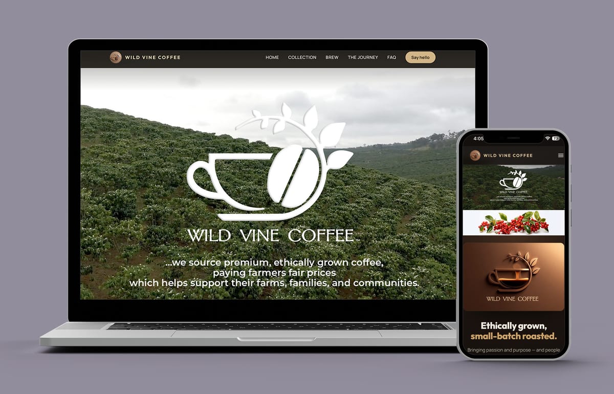 Wild Vine Coffee — website designed and built by 360 Design Partners
