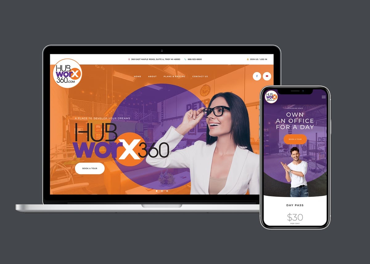 HUBworx360 — website designed and built by 360 Design Partners
