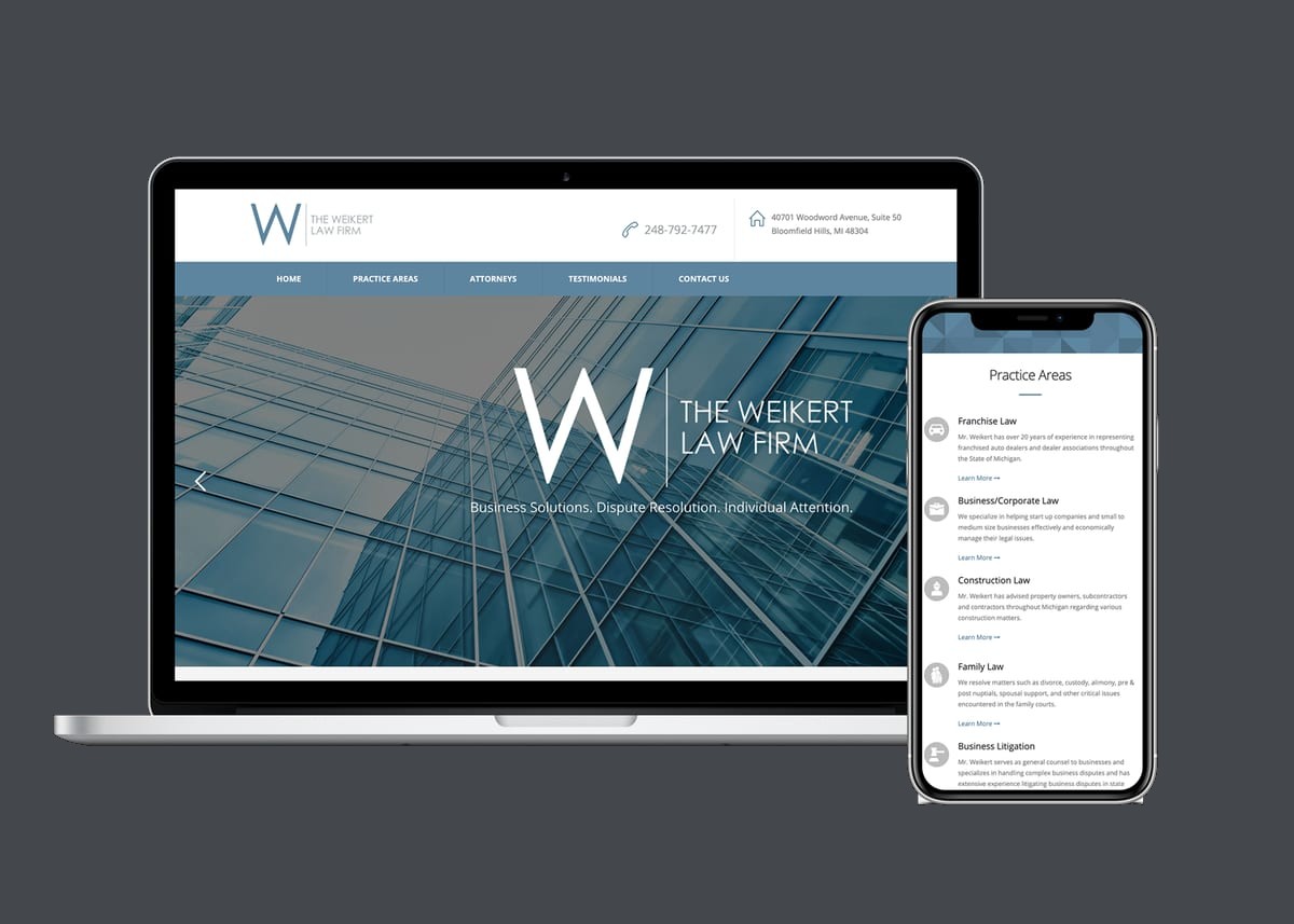 The Weikert Law Firm — website designed and built by 360 Design Partners